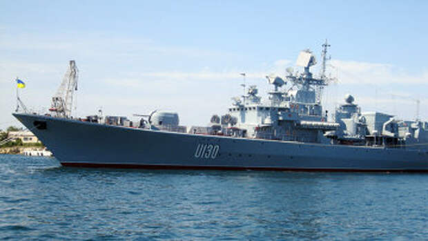 Флагман Военно-морских сил Украины фрегат Гетман Сагайдачный
