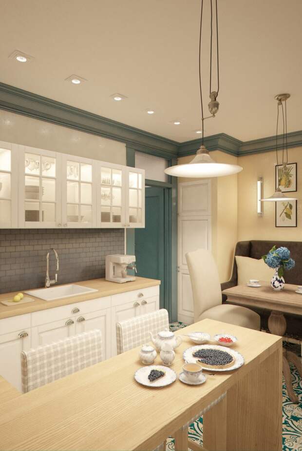 Фотография: Кухня и столовая в стиле , Квартира, Gramercy Home, Дома и квартиры, IKEA, Проект недели, марина саркисян, 36 квадратных метров, как зонировать однокомнатную квартиру – фото на InMyRoom.ru