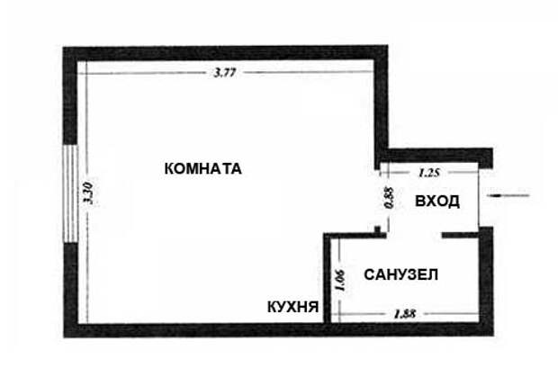 план комнаты гостинки 15 кв. м. 