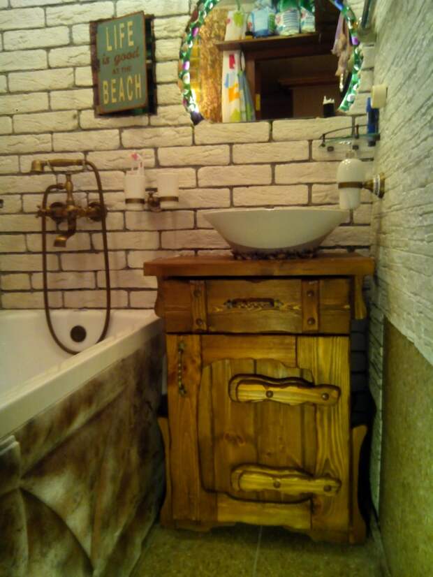 Ванная комната под старину, дизайн ванной своими руками
