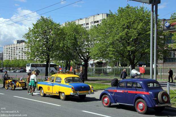 Парад ретро-техники в Санкт-Петербурге авто, общественный транспорт, парад, ретро автомобили
