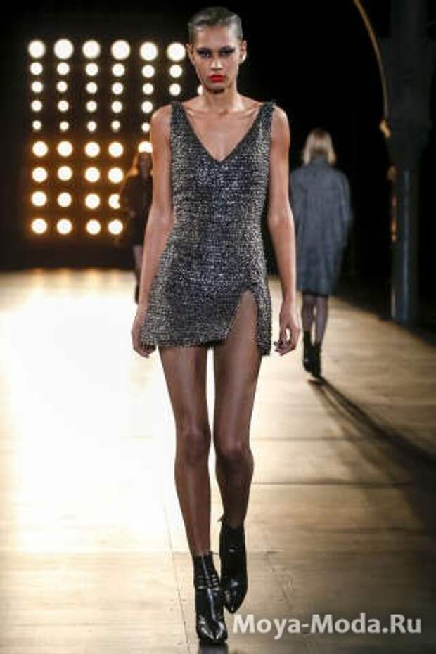 Модные коктейльные платья осень-зима 2015-2016 -saint laurent