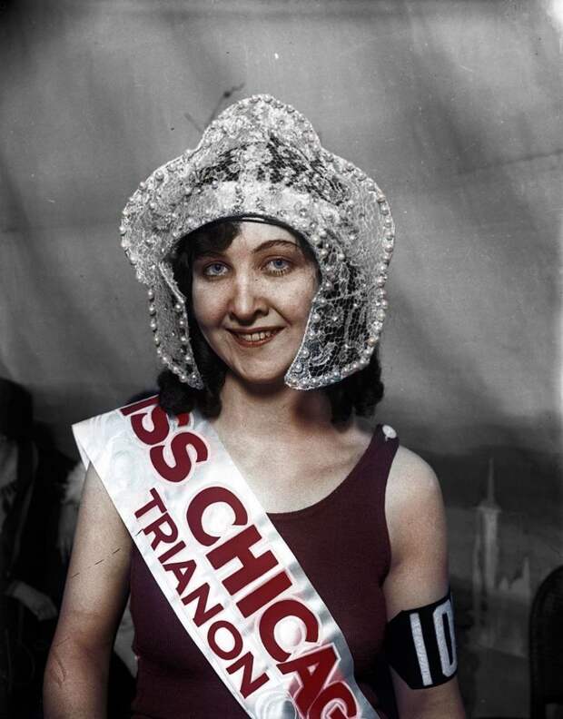 Мэй Грин в свои 18 лет стала обладательницей титула Мисс Чикаго 1926 1920-е, история, конкурс красоты, мисс вселенная, цветные фотографии