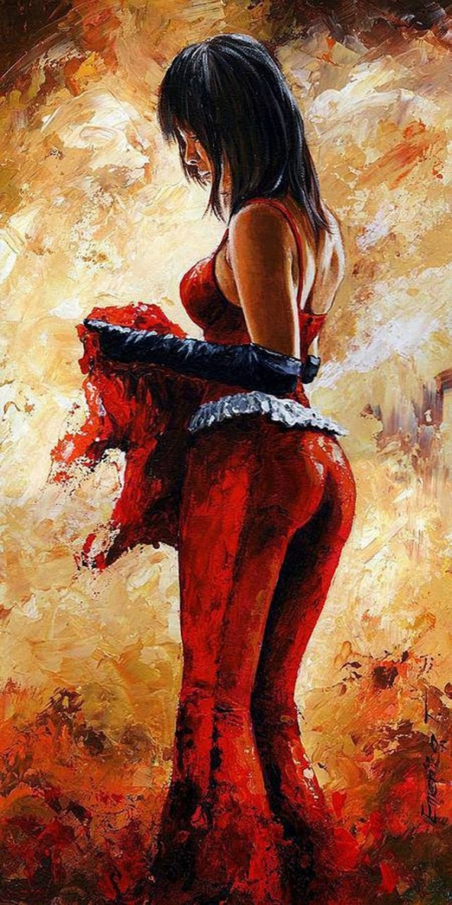 Dipinti Di Donne Viste Di Spalle Lady in red ?? ??????????? ????????? ???? ???? - ?????????