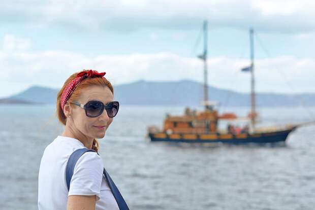 Classic white tee, red bandanna in with braid | Not Dressed As Lamb