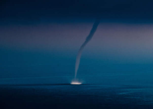 Storm, water spout, on the Black Sea