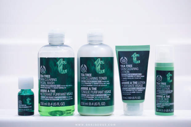 The Body Shop Tea Tree Oil / The Body Shop Tea Tree Skin Clearing Facial Wash / The Body Shop Tea Tree Skin Clearing Toner / The Body Shop Tea Tree Skin Clearing Lotion / The Body Shop Tea Tree Blemish Fade Night Lotion