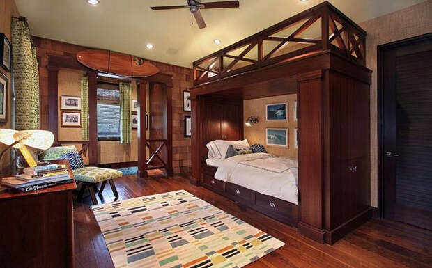 Потрясающие интерьеры детских комнат: Роскошная спальня с двухъярусной кроватью