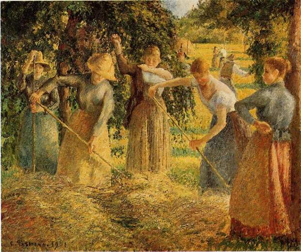 Harvest at Eragny. (1901). Писсарро, Камиль