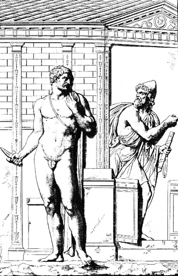 Wilhelm Heinrich Roscher. Диомед (слева) и Одиссей (справа) проникают в Трою