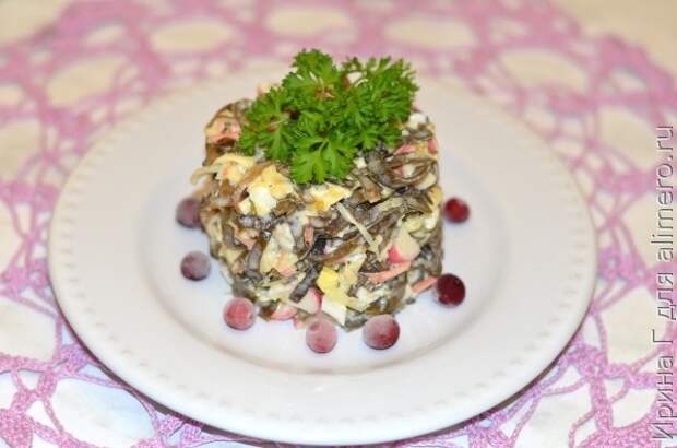 салат из морской капусты с крабовыми палочками салат из морской капусты с крабовыми палочками