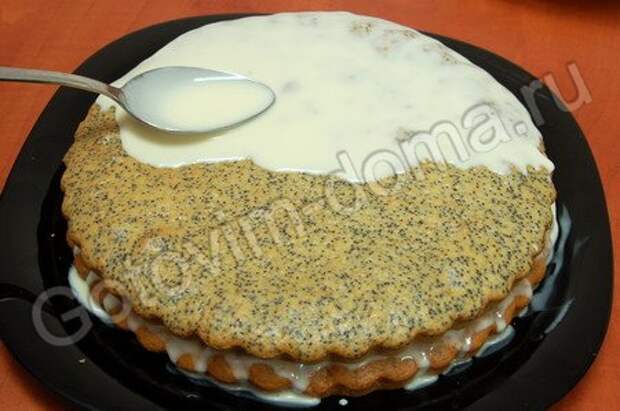 Торт с орехами, маком и курагой