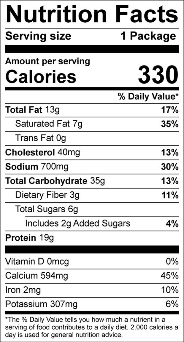 Product reformulation for the school lunch cheese pizza