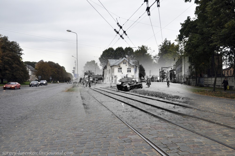 01.Рига 1941-2013 Подбитый советский танк Т26 на улице Виенибас Гатве SL 01.Рига 1941-2013 Подбитый советский танк Т26 на улице Виенибас Гатве SL