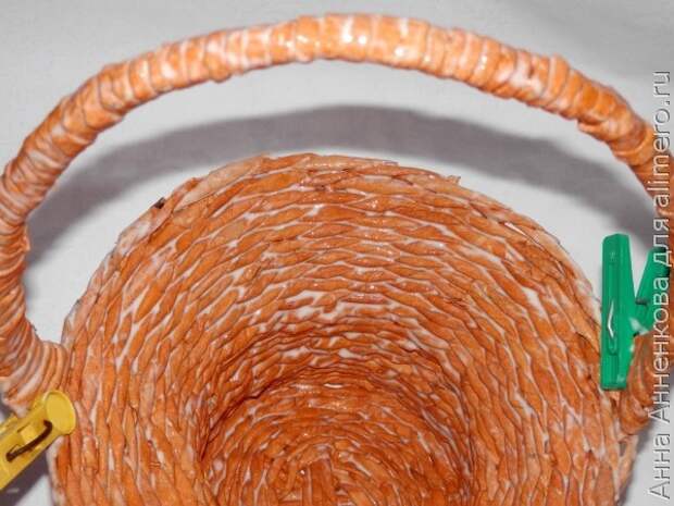 Корзинка из газетных трубочек Корзинка из газетных трубочек