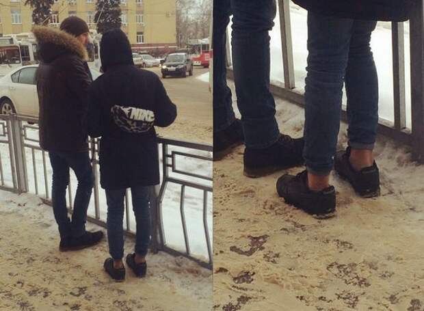 Быть модным - переносить тяжкие испытания:) Быть модным - переносить тяжкие испытания:) одежда, погода, прикол, холодно