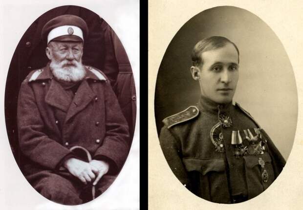 Отец и сын. Генерал-майоры В.К. Манштейн (Болгария. Не ранее 1922 года.) и В.В. Манштейн.