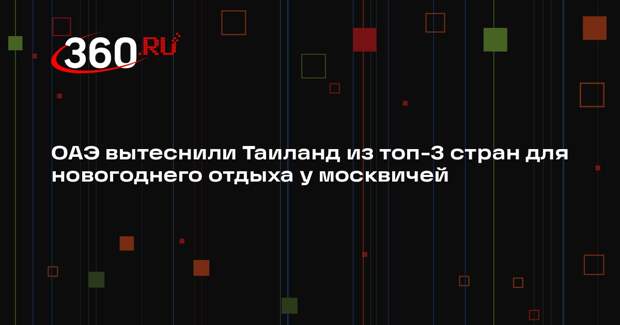 ОАЭ вытеснили Таиланд из топ-3 стран для новогоднего отдыха у москвичей