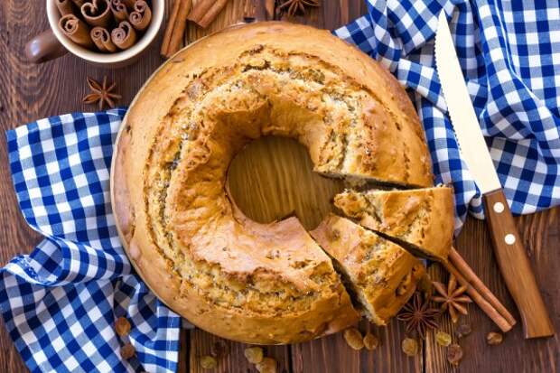 Чайный кекс с изюмом постный Чайный кекс с изюмом постный