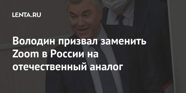 Володин призвал заменить Zoom в России на отечественный аналог