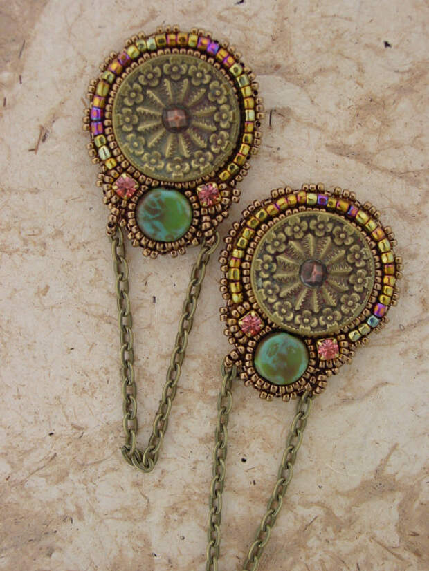 Vintage Button Earrings