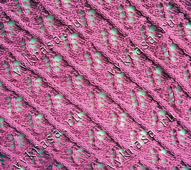 Фото узора для вязания: ажур в клетках