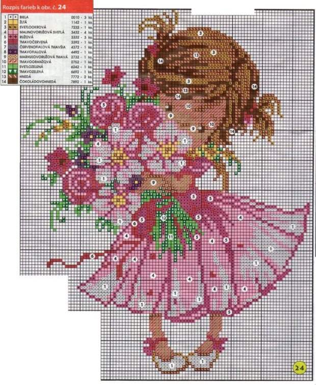 Cross-stitch Little Girl with Flowers, part 2...   Gallery.ru / Фото #1 - 7 - saltic