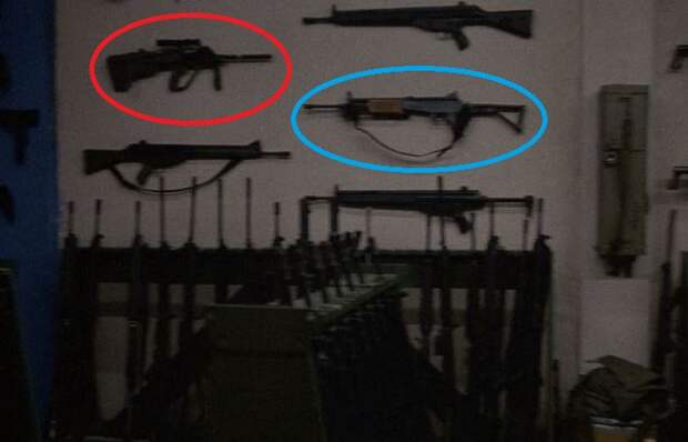 Красным - Steyr AUG. Синим - Galil ARM.