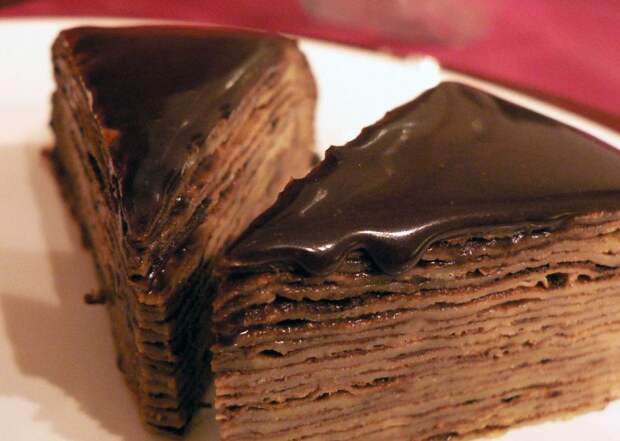 Шоколадный блинный торт/открытый источник