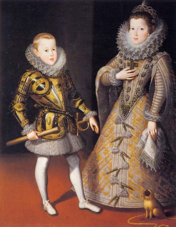 Anne d'Autriche, infante d'Espagne, reine de France, avec son frère Philippe IV, roi d'Espagne, vers 1610, par Bartholomé Gonzalès