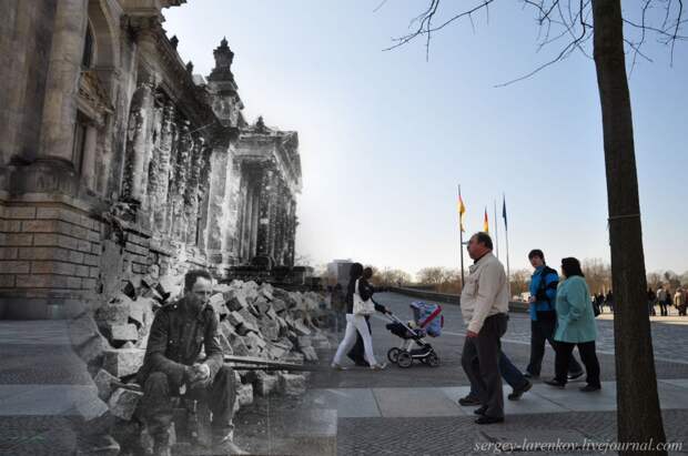 37 Берлин 1945-2010. Немецкий солдат у поверженного Рейхстага..jpg