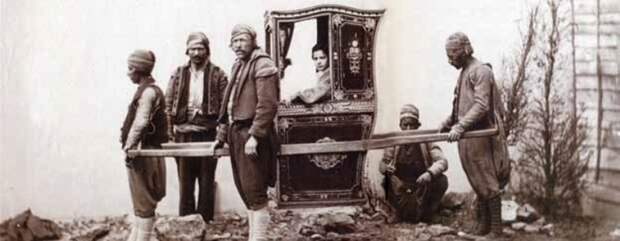паланкин носилки рисунок Турция 19 век