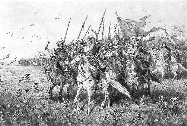 Поход армии Хмельницкого и Тугай-бея "на ляхiв". Иллюстрации к роману «Огнем и мечом» Юлиуша Коссака.