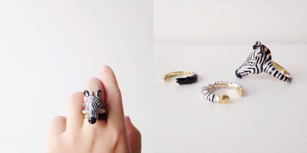 Бангкокский дизайнер создает кольца, которые в тандеме из 3 деталей превращаются в животных