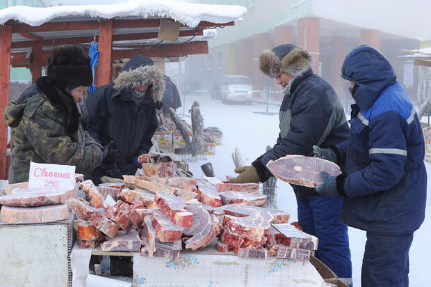 Якутский рынок при 40 градусах мороза