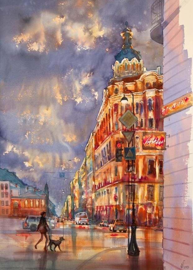 Нарисованный Петербург город, живопись, искусство, картины, питер, санкт-петербург, художник, эстетика