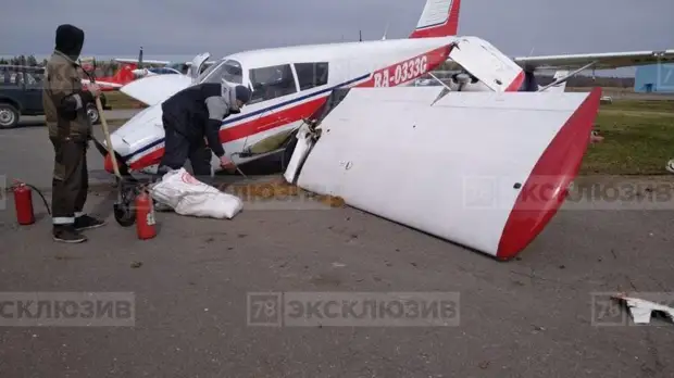 Самолёт сдуло при посадке в Ломоносовском районе