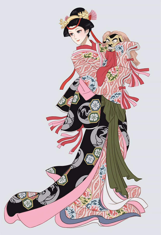 Художница отдает дань уважения японской культуре и искусству 