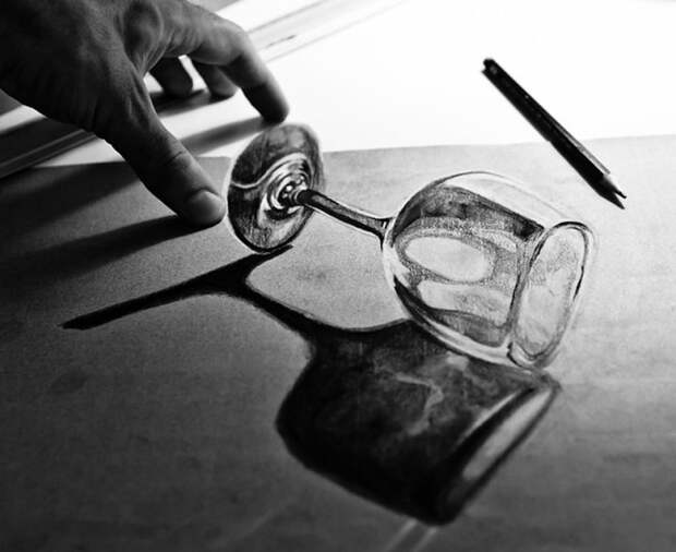 трехмерные рисунки простым карандашом 3d иллюзии  (32)