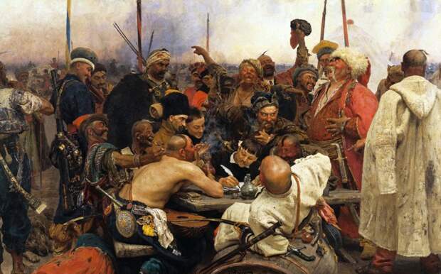 Репин. "Запорожские казаки пишут письмо турецкому султану". искусство, история, картины, факты, художники