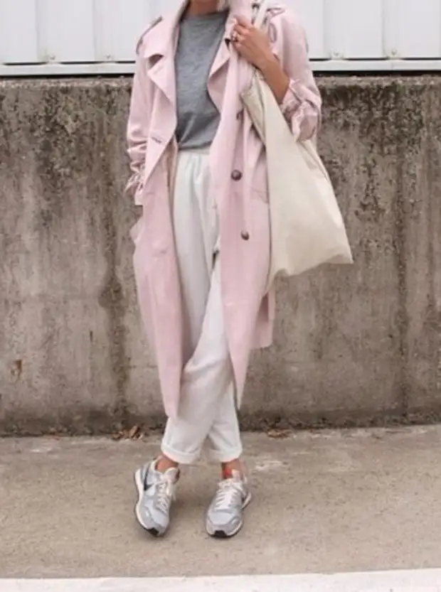 Пальто серо розовое с чем носить