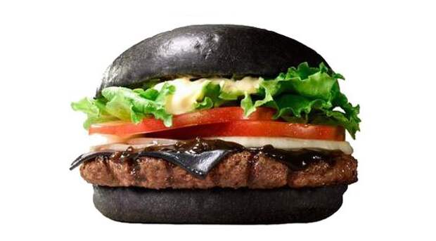 черный гамбургер из японского Burger king