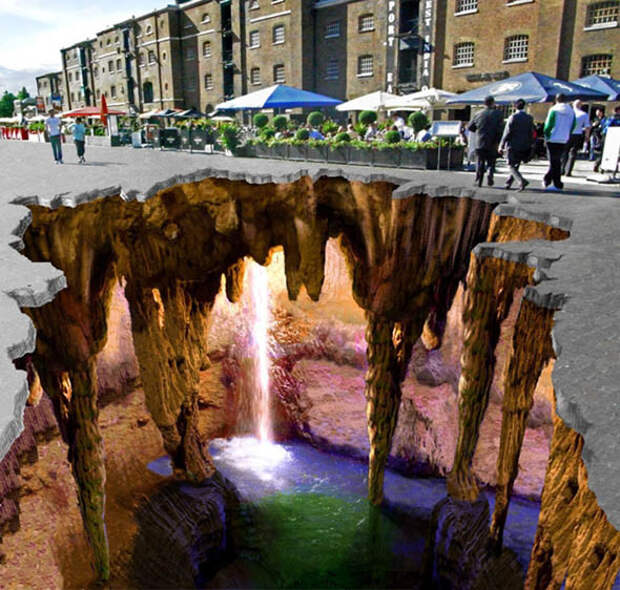 3d рисунки на асфальте асфальт, объем, рисунки