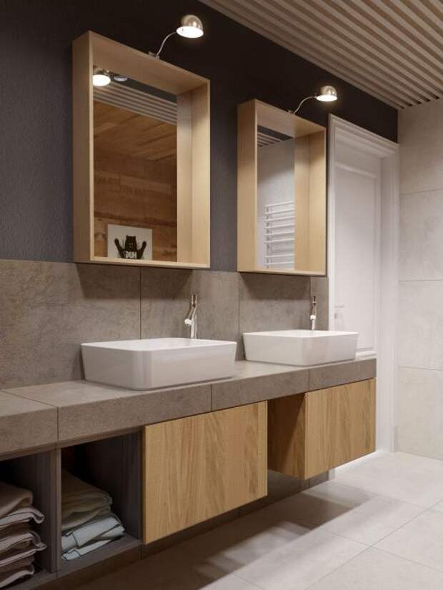 Дизайн-проект в таунхаусе, интерьер ванной комнаты
