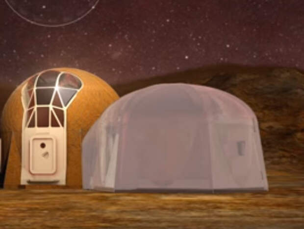 NASA показало на видео дома для людей на Марсе