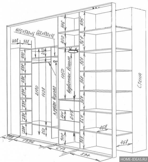 Встроенный шкаф купе своими руками в домашних условиях и чертежи