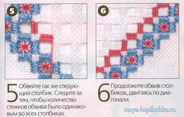 Салфетка в технике вышивки Хардангер