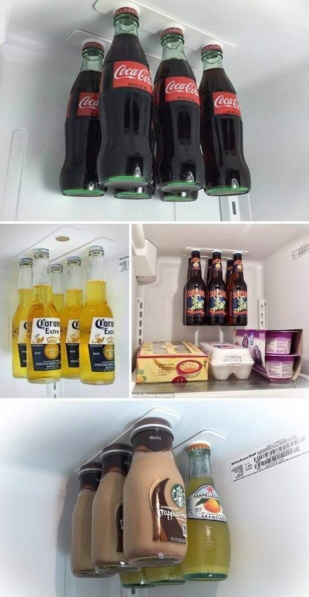 2. Держатель для бутылок в холодильнике вещи, интересно, магазин, прикольные вещички, фото