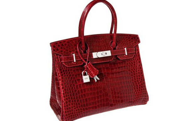 Красная сумка из кожи крокодила Rouge H Porosus от Exceptional Collection