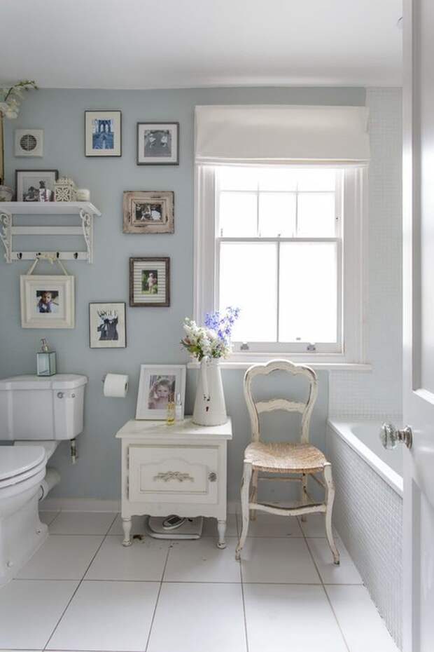 Необычное оформление ванной комнаты в стиле шебби-шик